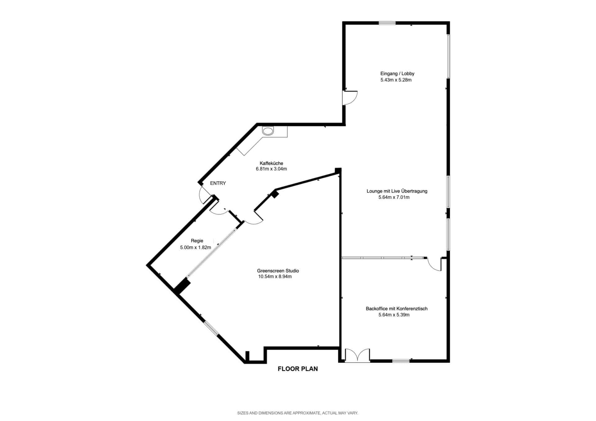 Greenscreen Studio Grundrissplan