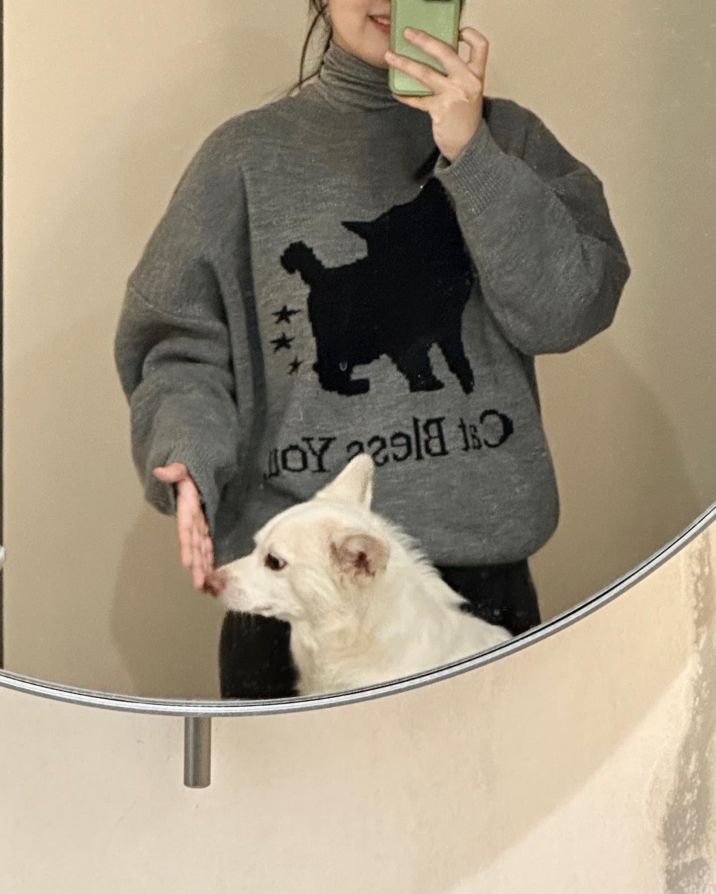 NO COLOR STAR CAT KNIT - GRAY - ITZAVIBE | 60% - Asian