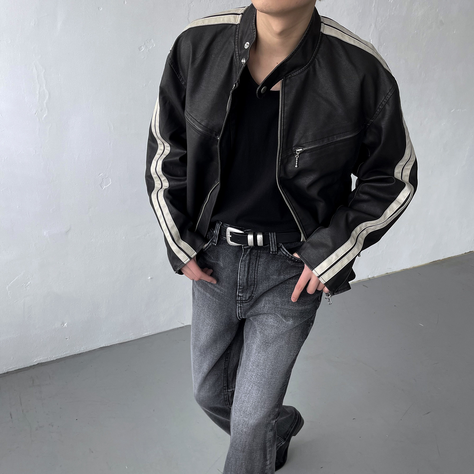 ビンテージY2Kレザージャケット / LN Vintage Y2K Leather Jacket (3 colors)COZINESS/ {{  category }}