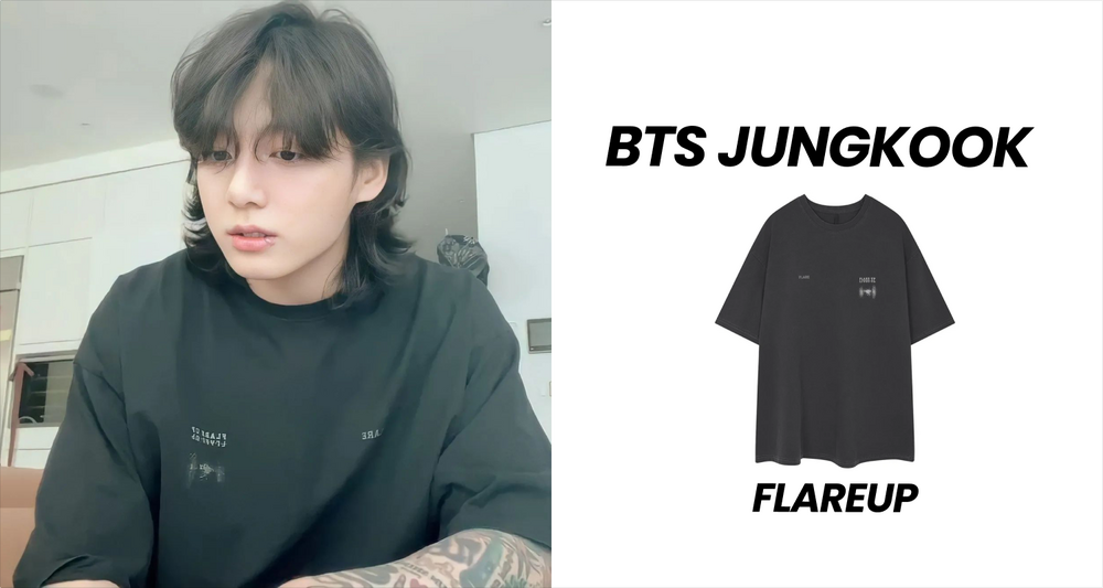 BTS ジョングク着用！　FLAREUPのTシャツ