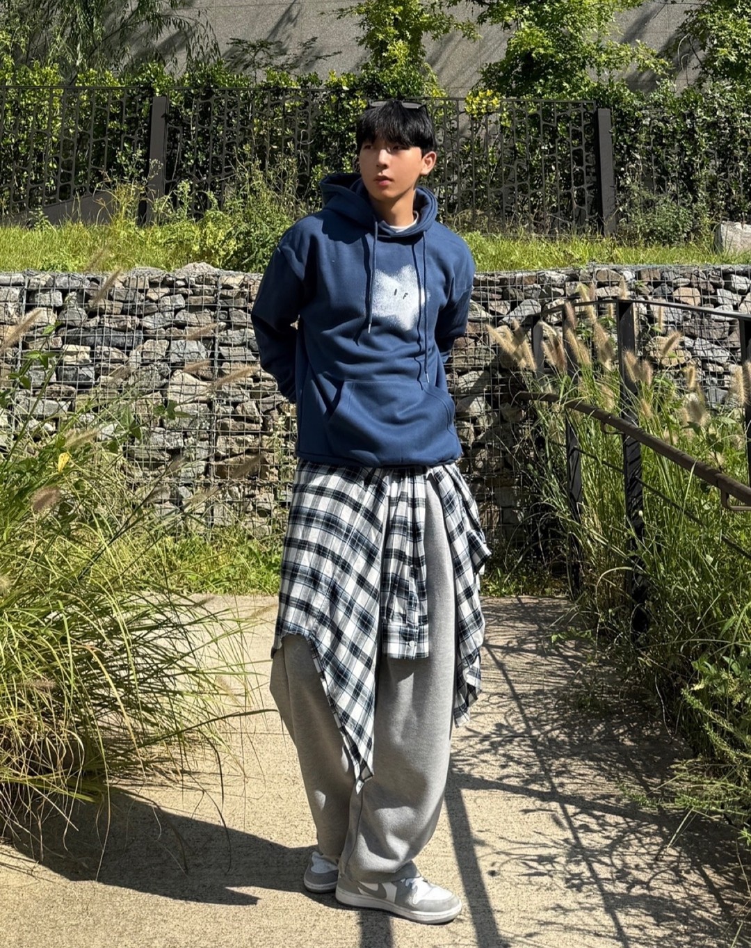 UNISEX]Blue star hoodie - GRAVER | 60% - Asian Fashion