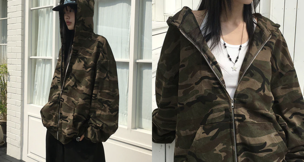 aeae 迷彩柄　カモフラ　フーディー　パーカー aeae パーカー カモフラ 迷彩 - メルカリ