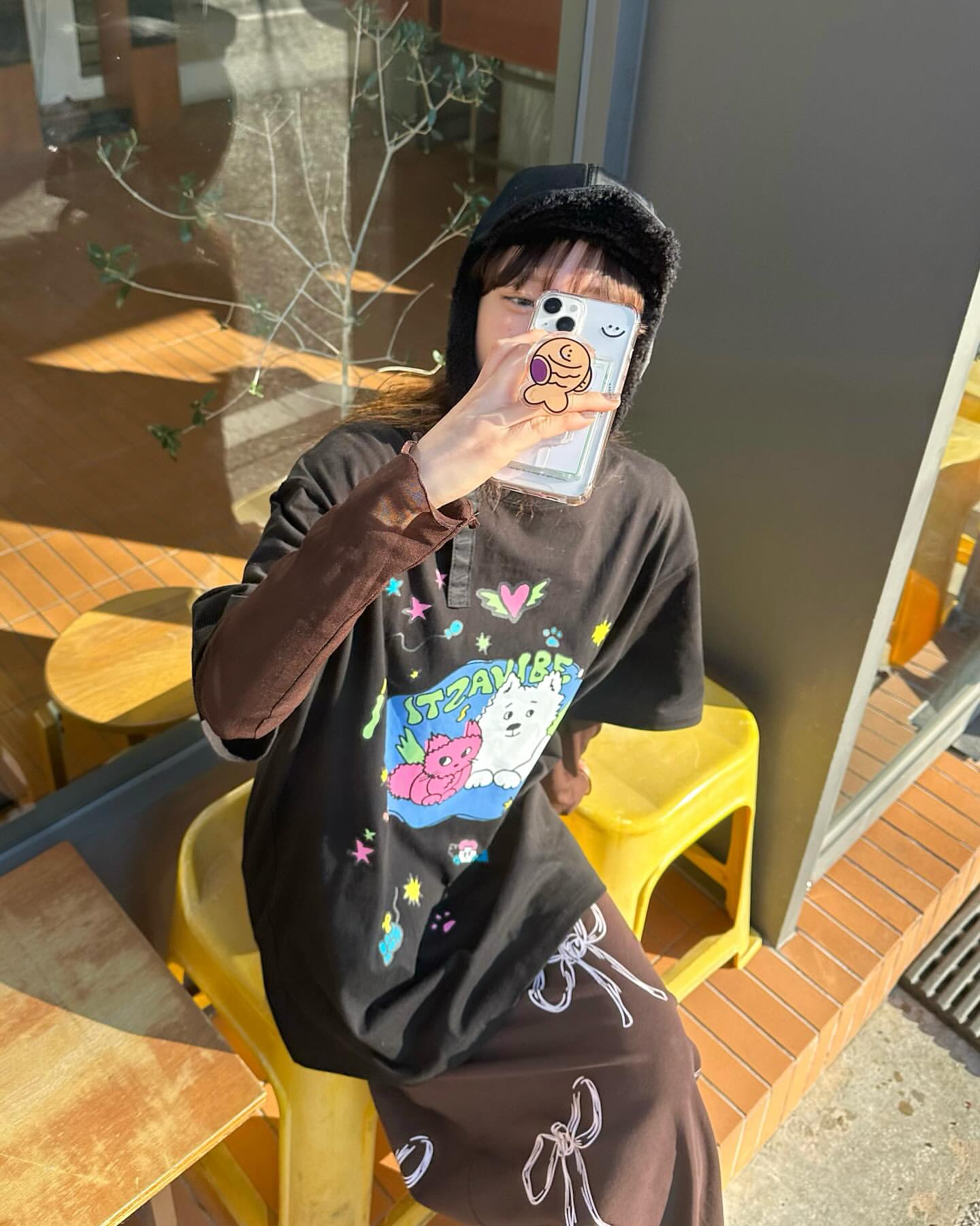 ◆25SS ITZAVIBE CAT&DOG IN SWEET  T SHIRT/2色◆ CAT&DOG IN SWEET HOME T SHIRT - WHITE - ITZAVIBE