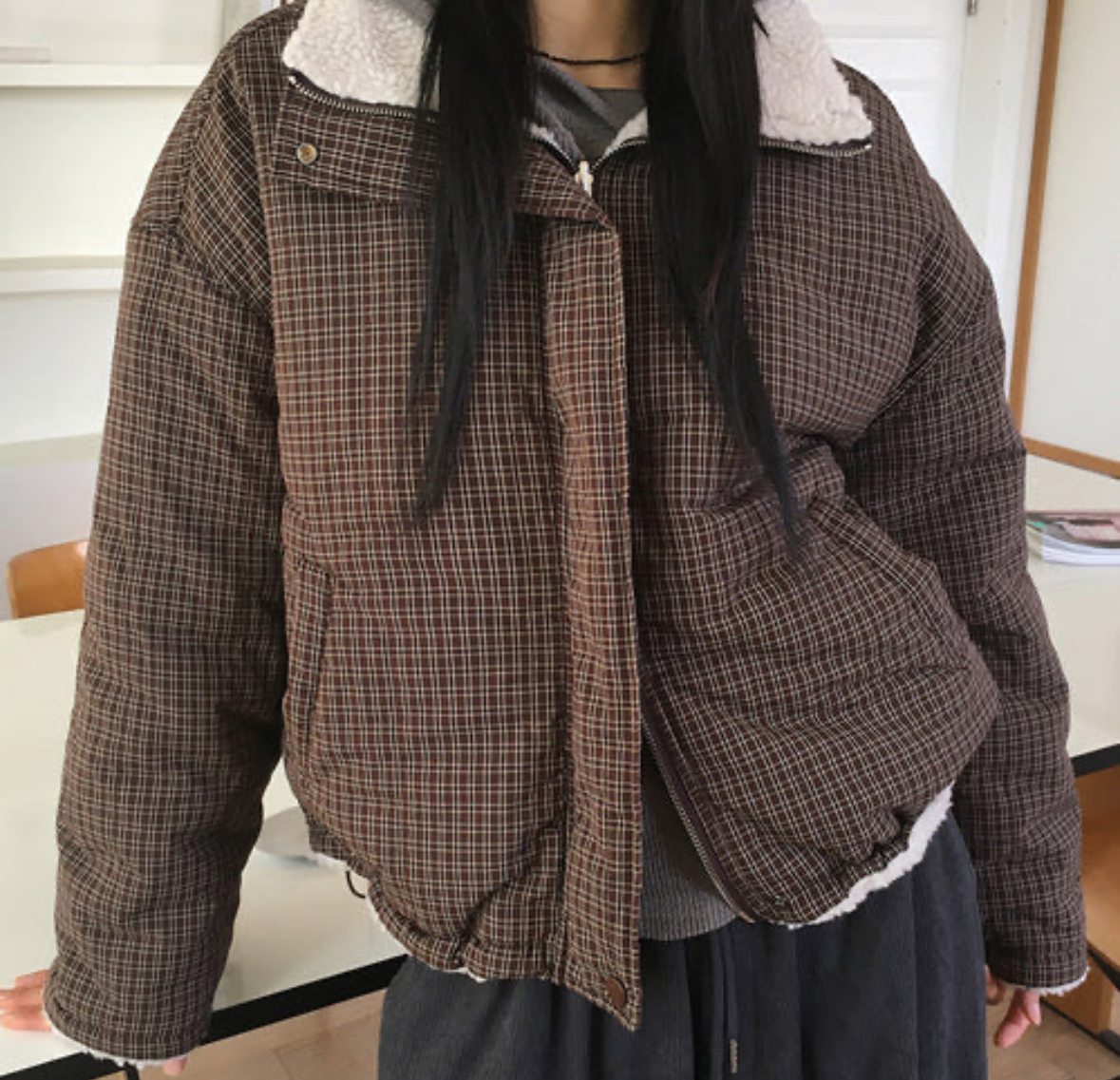 ラゼットソフトチェックリバーシブルジャンパー - WONDER WONDER | 60