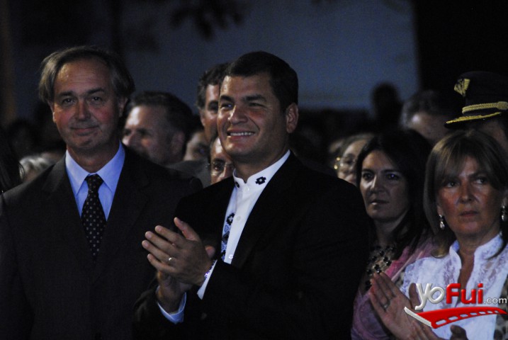 Francisco de la Maza (Alcalde de Las Condes), Rafael Correa (Presidente de Ecuador), María de la Luz Herrera (Concejala de Las Condes)