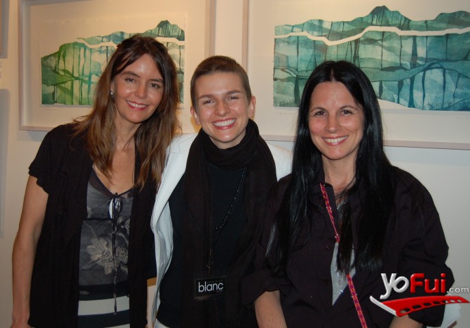 Carolina García Huidobro, expositora, Dianella Rossi, Directora Galería de Arte Blanc, Matilde Huidobro, expositora