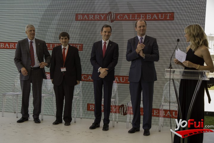 Dave Johnson, CEO Presidente Americas, Diego Vergara, Alcalde de Paine, Andreas Jacobs, Presidente del Directorio, Juergen Steinemann, CEO del Grupo Barry Callebaut, Virginia Demaria