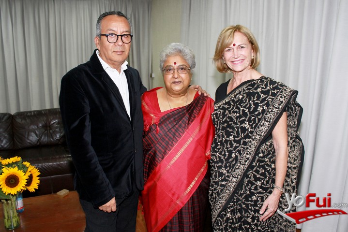 Manuel Ahumada,director ejecutivo Fundación Cultural de Providencia, Anita Nayar, embajadora de India, Evelyn Matthei, alcaldesa de Providencia