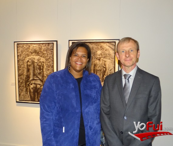 Emmanuelle Dinga, representante de la Delegación Valonia-Bruselas, Christian Dooms, consejero Embajada de Bélgica