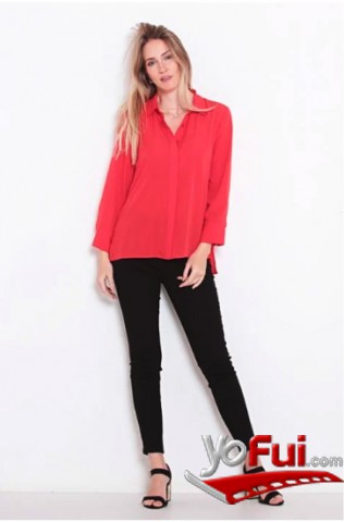 Blusa roja Jeans negro
