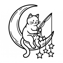 Cat on the Moon template