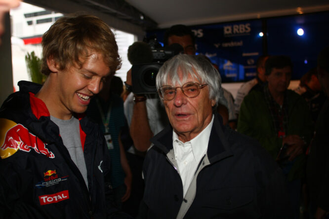 Sebastian Vettel e Bernie Ecclestone