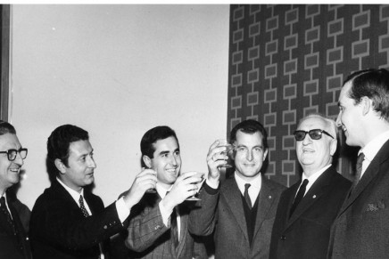 Ferrari Natale 1965 Eugenio Dragoni, Nino Vaccarella, Lorenzo Bandini, Lodovico Scarfiotti, Enzo Ferrari, Mike Parkes