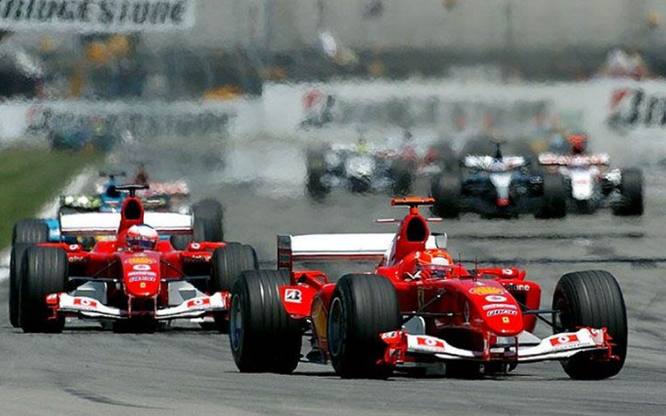 Schumacher Barrichello Indianapolis Ferrari 2004