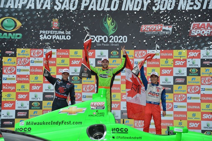 Indycar | San Paolo: Hinchcliffe vince all’ultima curva su Sato