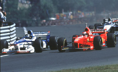 Hill sorpassa Schumacher Ungheria 1997