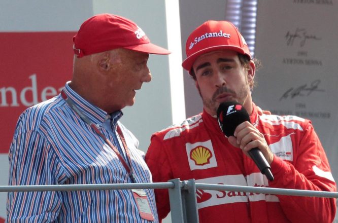 Alonso e Lauda podio Monza 2012
