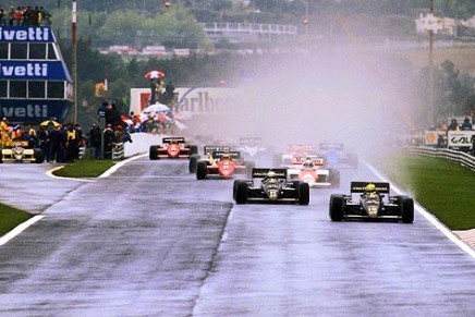 Partenza GP Portogallo 1985 Senna e de Angelis