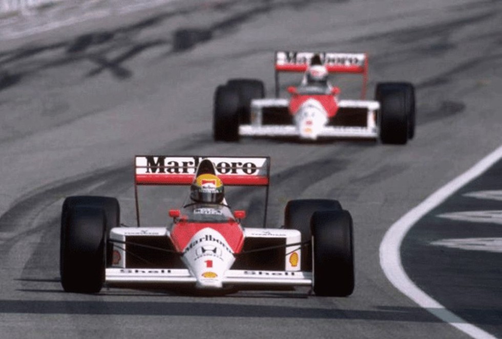 Senna Prost McLaren Imola 1989