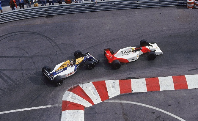 senna mansell 1992 gp monaco