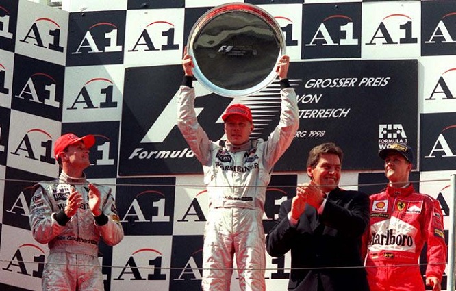 coulthard hakkinen schumacher  austria 1998