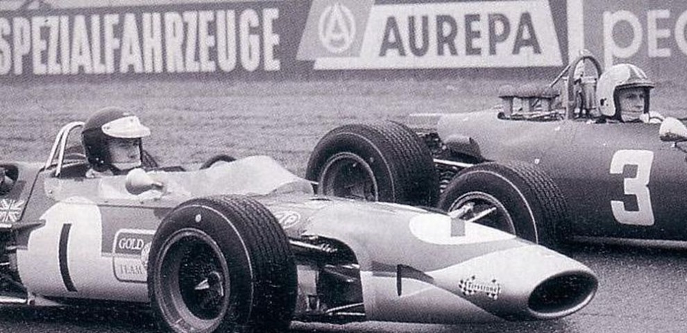 Hockenheim Clark Lotus Amon Ferrari 1968