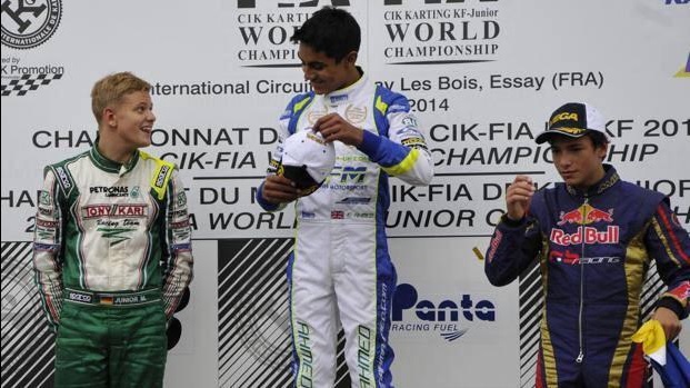 Mick Schumacher podio Mondiale Kart KF Junior 2014