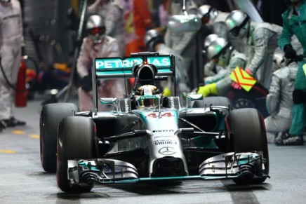 21.09.2014 - Race, Pit stop, Lewis Hamilton (GBR) Mercedes AMG F1 W05