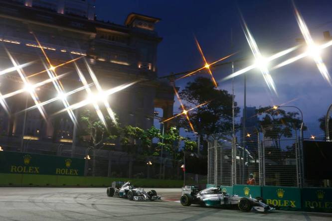 mercedes hamilton rosberg singapore 2014