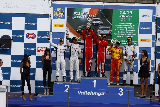 podio gara 2 gt italia vallelunga