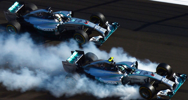 Rosberg Hamilton partenza Sochi 2014