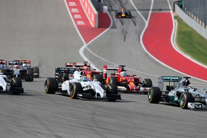 02.11.2014 - Race, Start of the race, Felipe Massa (BRA) Williams F1 Team FW36