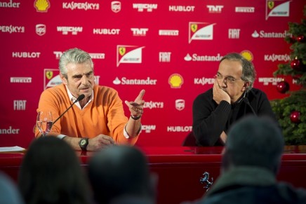 Arrivabene Marchionne conferenza presentazione Maranello