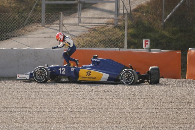 Nasr Sauber incidente Barcellona day 1 2015