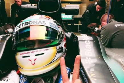 mercedes hamilton test barcellona 2015