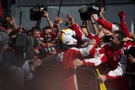 29.03.2015- Race, Sebastian Vettel (GER) Scuderia Ferrari SF15-T race winner