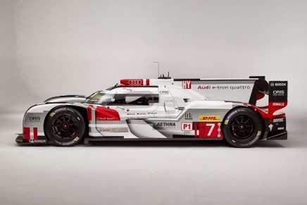 Audi R18 e-tron quattro LMP1 pacchetto low drag vista laterale