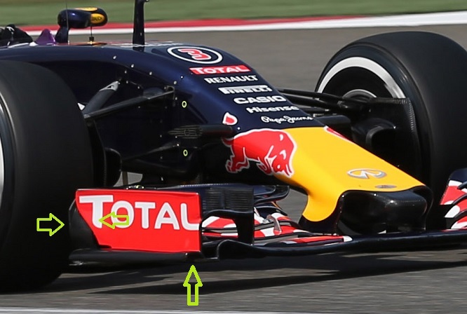 Red Bull RB11 paratia verticale ala GP Cina 2015