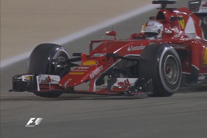 Vettel Ferrari PL2 Bahrain 2015