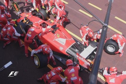 Vettel Ferrari Monaco 2015 Pit Stop