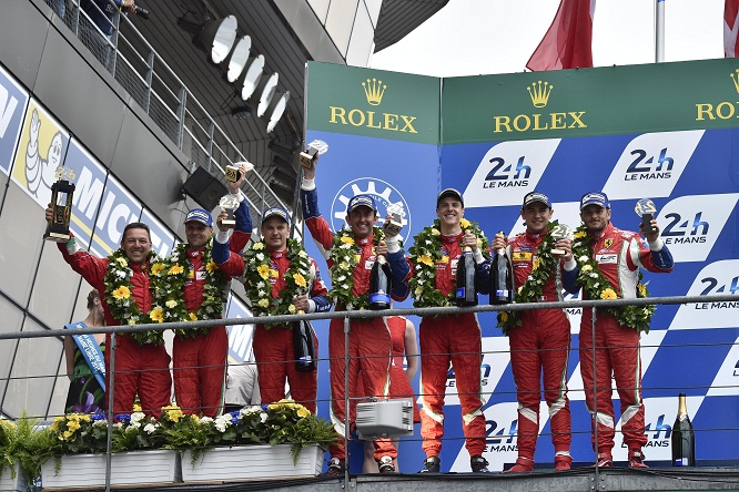 Ferrari Podio 24 Ore Le Mans 2015