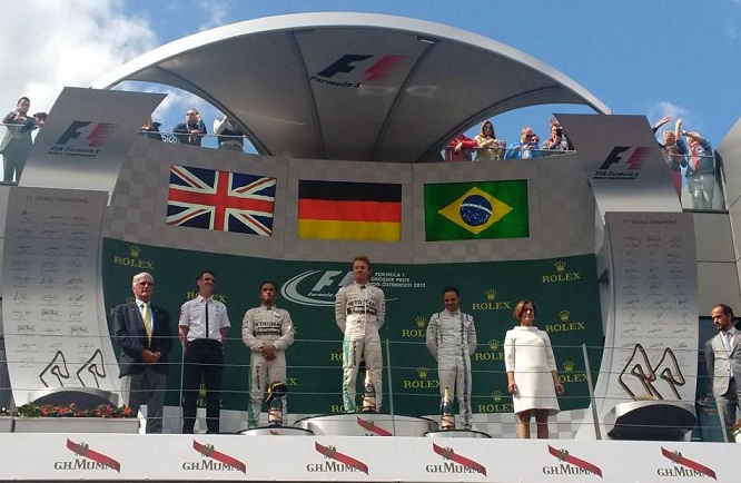 Podio GP Austria 2015 Hamilton Rosberg Massa