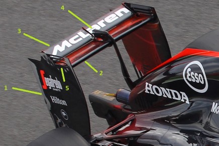 Ala posteriore McLaren MP4 30 GP Italia 2015