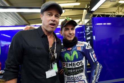 Brad Pitt Jorge Lorenzo Silverstone 2015