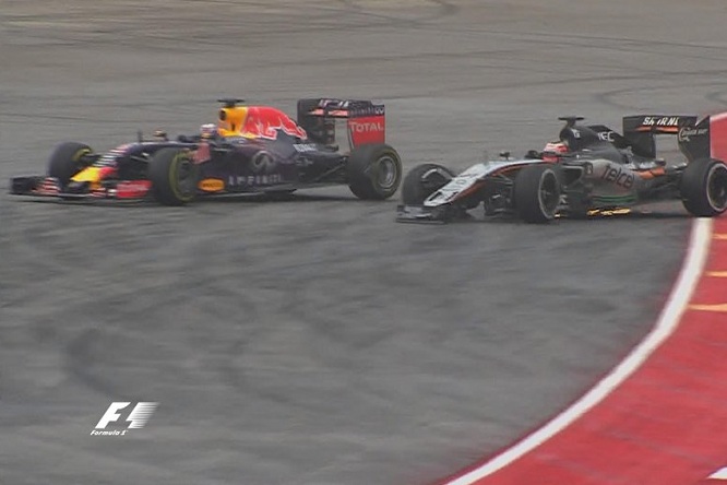 Incidente Ricciardo Hulkenberg Austin 2015