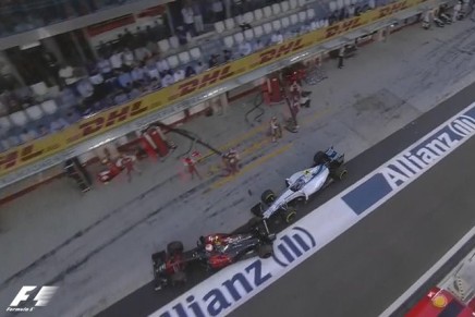 Contatto pitlane Bottas Button Abu Dhabi 2015