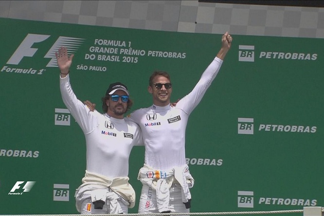 McLaren Honda Button Alonso Brasile Interlagos Podio Qualifiche 2015