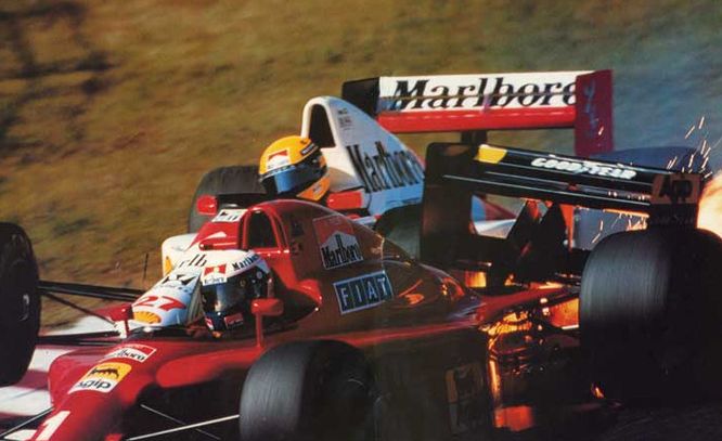 Senna Prost Suzuka 1990