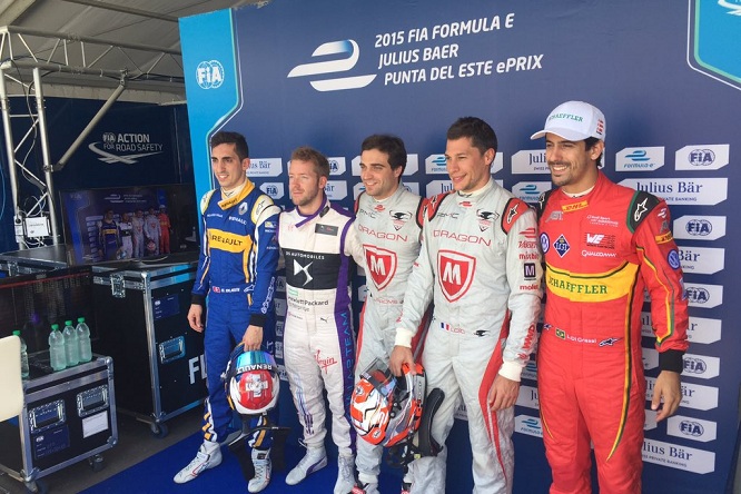 Formula E Buemi Bird D'Ambrosio Duval di Grassi Superpole Punta del Este 2015