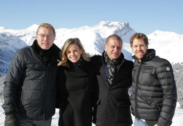 Hakkinen, S.Wolff, dott.Hintsa, Vettel - Davos